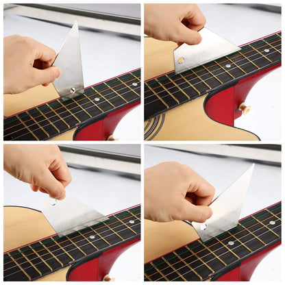 Set Of 3, Notched Straight Edge Guitar Luthiers Tool, String Action Ruler Gauge, Fret Rocker String Height Gauge For Most Guitar