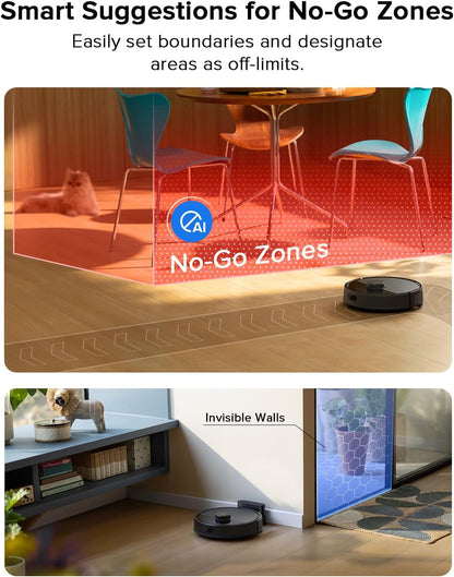 Q7 L5 Robot Vacuum and Mop Combo, 8,000Pa Suction, Upgraded from Q5 Pro, Dual Anti-Tangle System, Lidar Navigation, Multi-Level Mapping, Self-Charging Robotic Vacuum Cleaner, Black