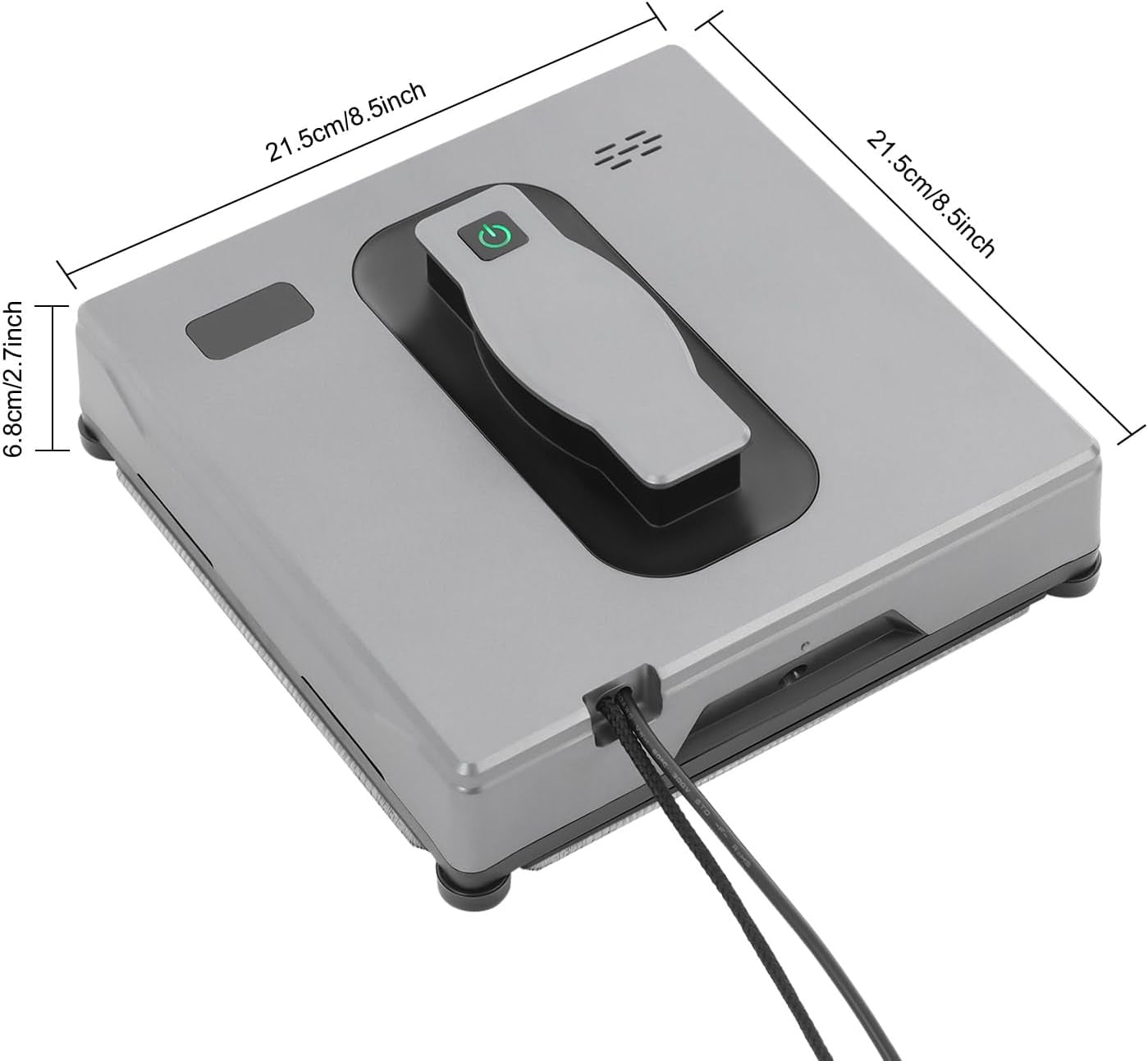 Window Cleaner Robot, Window Cleaning Machine 3 Cleaning Mode Automatic Window Vacuum Cleaner Remote Control/App Load 297.62 Lbs in Homes 8.5 X 8.5 X 2.7 Inch (Silver-Gray)