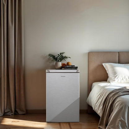 Mini Refrigerator, Compact Freezer Compartment, Adjustable Thermostat Control, Reversible Door, Contemporary Series, 4.5 Cu Ft, Platinum