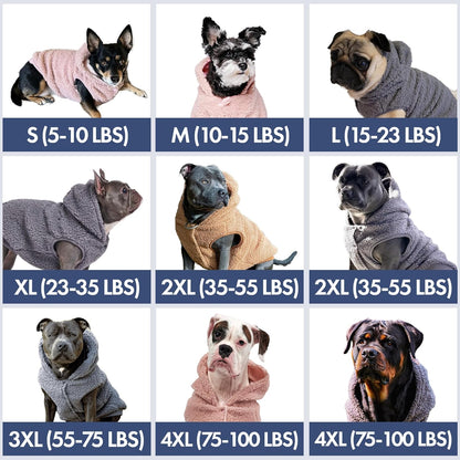 Spark Paws Teddy Dog Sweater, Sherpa Jacket Vest with Warm Fleece Lining, Winter Coat Suitable for Small Medium Large XL XXL Breeds - Brown - 2XL