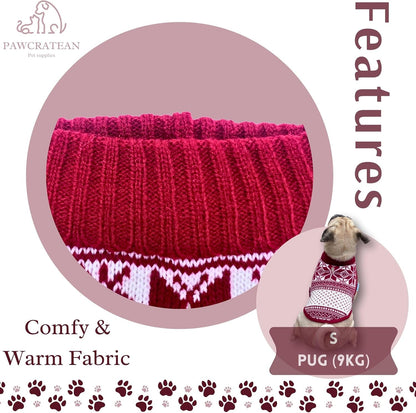 Cute Sweater for Dogs and Cats Soft Flannel Pet Outfit Warm and Cozy Animal Hoodie Small to Large Pet Clothes for Halloween Parties and Everyday Wear (Small, Red National Totem)