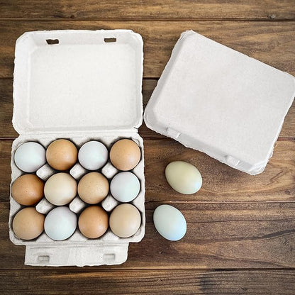 Vintage Egg Cartons for 12 Large Eggs – Classic 3x4 Layout – Durable Recycled Cardboard – Farmhouse Style – Eco-Friendly Packaging - White 75 Pack