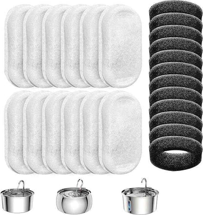 Tomxcute Cat Water Fountain, 3.2L/108oz Automatic Stainless Steel Pet Fountain Dog Water Dispenser, Ultra-Quiet Pump and 3 Replacement Filters & for Cats, Dogs, Multiple Pets