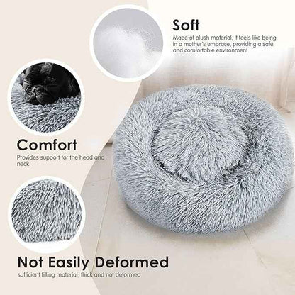 Extra Large Dog Beds, 36 Inch Human Dog Anxiety Relief Comfort Bed, Indestructible & Chew Proof Pet Beds (Light Grey)