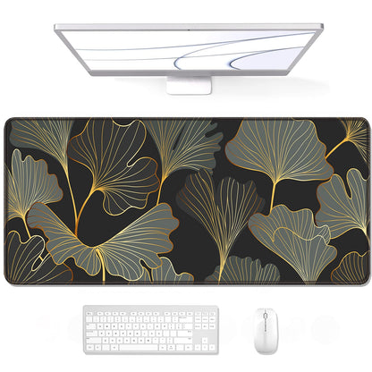 Auhoahsil Desk Mat, Ultra Large Mouse Pad, XXL Gaming Mousepad, Pretty Desk Pad, Big Extended Full Size Desktop Desk Matt for Keyboard, Laptop & Computer, 35.5 x 15.7 in, White Gray Marble