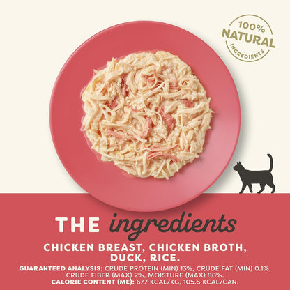 Applaws Natural Wet Cat Food in Broth, Limited Ingredient Canned Wet Cat Food, No Additives, Made with Natural Ingredients, Chicken Breast & Duck in Broth (24 x 5.5oz Cans)