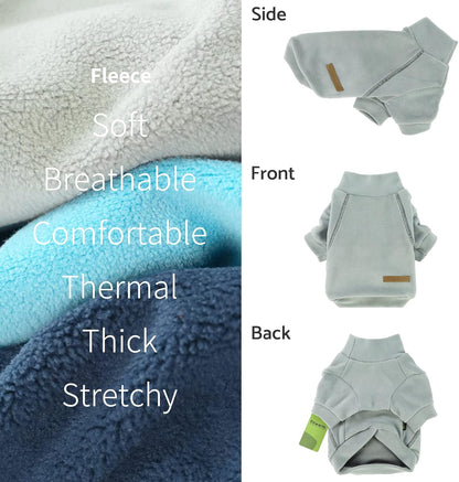 Fitwarm 3 Pack Classic Fleece Dog Sweater, Turtleneck Dog Sweatshirt, Dog Winter Clothes for Small Dogs Boy Girl, Pet Pullover Jacket, Cat Apparel, Blue, Grey, Navy, Medium