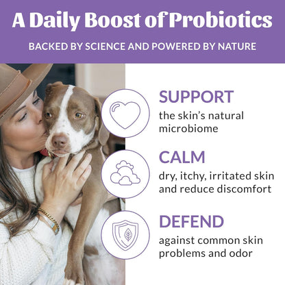 SKOUT'S HONOR Pet Probiotic Deodorizer Spray- Hydrating Daily-Use with Avocado Oil & Omega-3s, Microbiome Friendly Certified, Paraben & Sulfate-Free, 97% Natural, 8oz, Lavender, 2-Pack