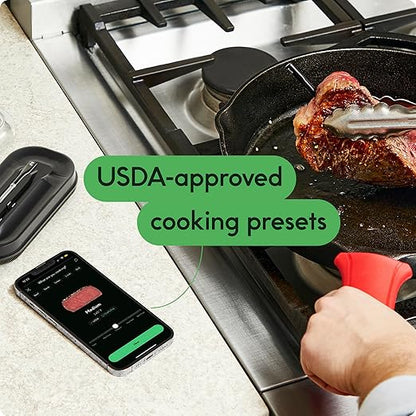 CHEF iQ Sense Smart Wireless Meat Thermometer with 2 Ultra-Thin Probes, Unlimited Range Bluetooth Meat Thermometer, Digital Food Thermometer for Remote Monitoring of BBQ Grill, Oven