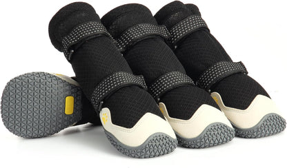 Dog Shoes for Hot Pavement Anti-Slip Dog Boots Waterproof Dog Shoes for Small to Large Dogs with Reflective Straps Pet Dog Boots for Hiking.4Pcs Soft Breathable Paw Protectors for Dogs