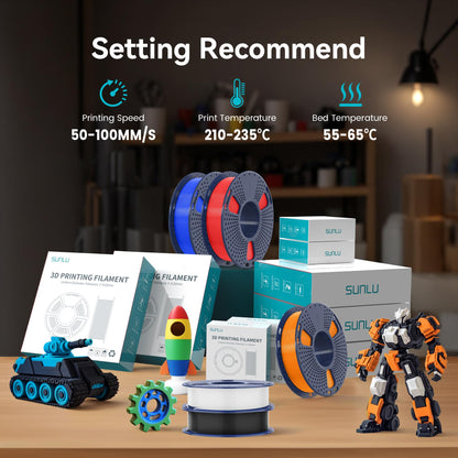 SUNLU PLA Plus Filament 16 Color Bundle Multicolor, PLA+ 3D Printer Filament 1.75mm, Mini Spool, Individually Vacuum Packed, 16 Pack.