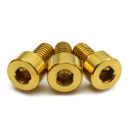 Gold Anodized Titanium Finish Screws (3) - Floyd Rose Style Guitar Locking Nut Screws Set - Monsterbolts (Qty 3, Titanium - Gold