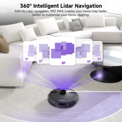 Monsga Robot Vacuum And Mop Combo, 5000Pa Robotic Vacuum With 3.5L Self Emptying Station, Lidar Navigation Robot Vacuum Cleaner,