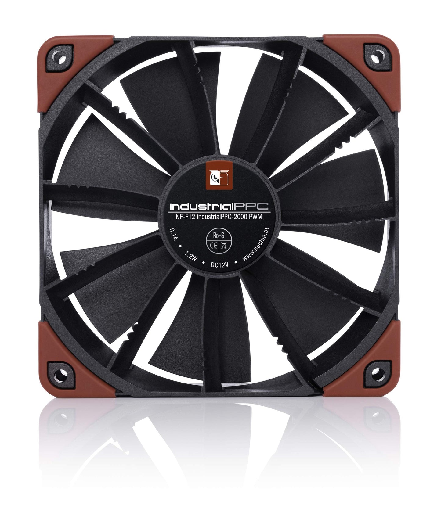 Noctua Nf-F12 Ippc-2000 Pwm, Heavy Duty Fan, 4-Pin, 2000 Rpm (120Mm, Black)