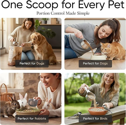 Color Up ¾ Cup Pet Food Scoop – Stainless Steel Dog Food Scoop Cup (12 Tbsp) – Heavy-Duty, Rust-Resistant Measuring Scoop for Dogs, Cats, Birds & Rabbits – Ideal for Dry Food & Treats