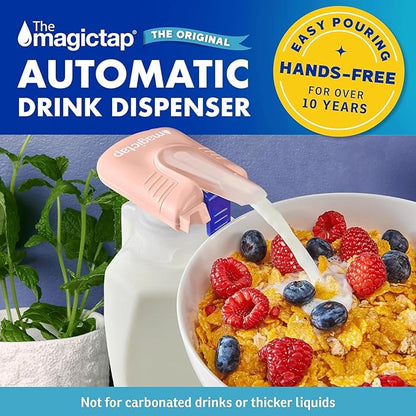 The Magic Tap Automatic Drink Dispenser - Hands-Free Beverage Dispenser for Fridge - Perfect for Milk, Juice - Gifts for Women & Men (3, Peach)