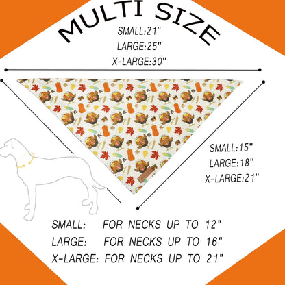 Realeaf Thanksgiving Dog Bandanas 2 Pack,Turkey Pumpkins Fall Stripe Pet Scarf for Boy and Girl, Premium Durable Fabric, Reversible Holiday Bandana for Small and Medium Dogs Pets