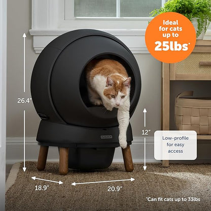 PetSafe ScoopFree SmartSpin Self-Cleaning Cat Litter Box, Black – Advanced Odor Control, App Controlled with Health Monitoring, Works with Any Litter, Up to 2 Weeks of Hands-Free Cleaning