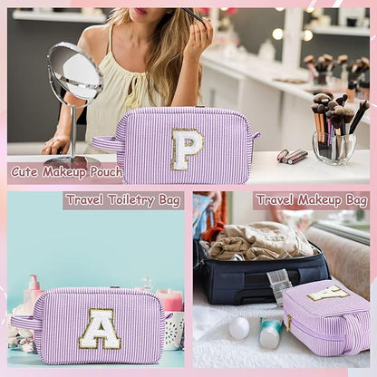YOOLIFE Gifts for Sister - Birthday Gifts for Sister, Sister Gifts, Sisters Gifts from Sister, Sister In Law Gifts, Personalized Gifts Idea for Women Her, Travel Initial Purple Makeup Bags for Women D