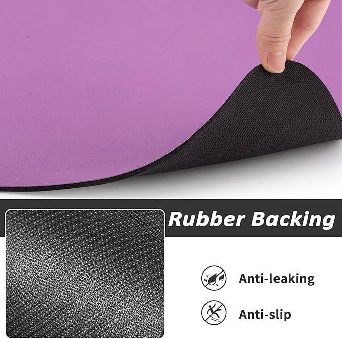 Dog Food Mat - Absorbent Cat Mat for Food and Water, No Stains Pet Feeding Bowl Mat, Easy to Clean Pet Placemats, Quick Dry Dog Water Dispenser Mat for Messy Drinkers | Purple 18"x 28"