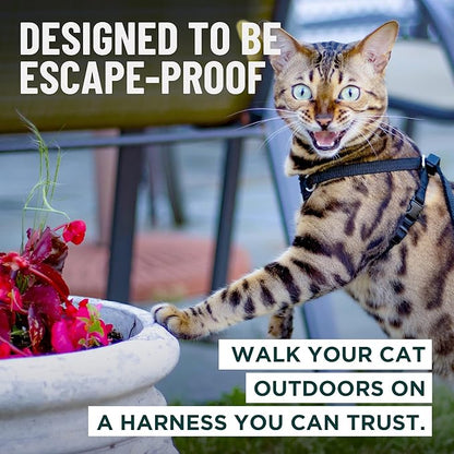 Houdini™ Escape Proof Cat Harness and Leash Set by OutdoorBengal – Tactical Vest for Walking – Extra Large, Adjustable, Long - Houdini Cat Harness Escape Proof for Large Cats + Leash (Pink, XL)