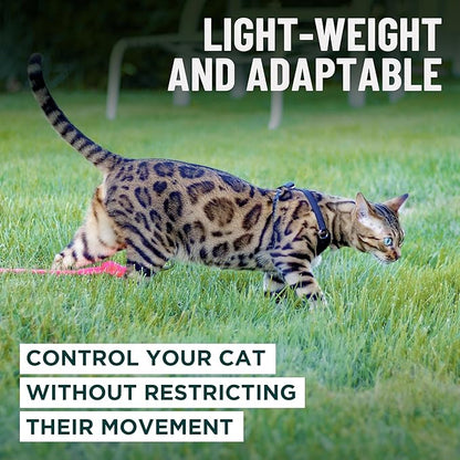 Houdini™ Escape Proof Cat Harness and Leash Set by OutdoorBengal – Tactical Vest for Walking – Extra Large, Adjustable, Long - Houdini Cat Harness Escape Proof for Large Cats + Leash (Pink, XL)