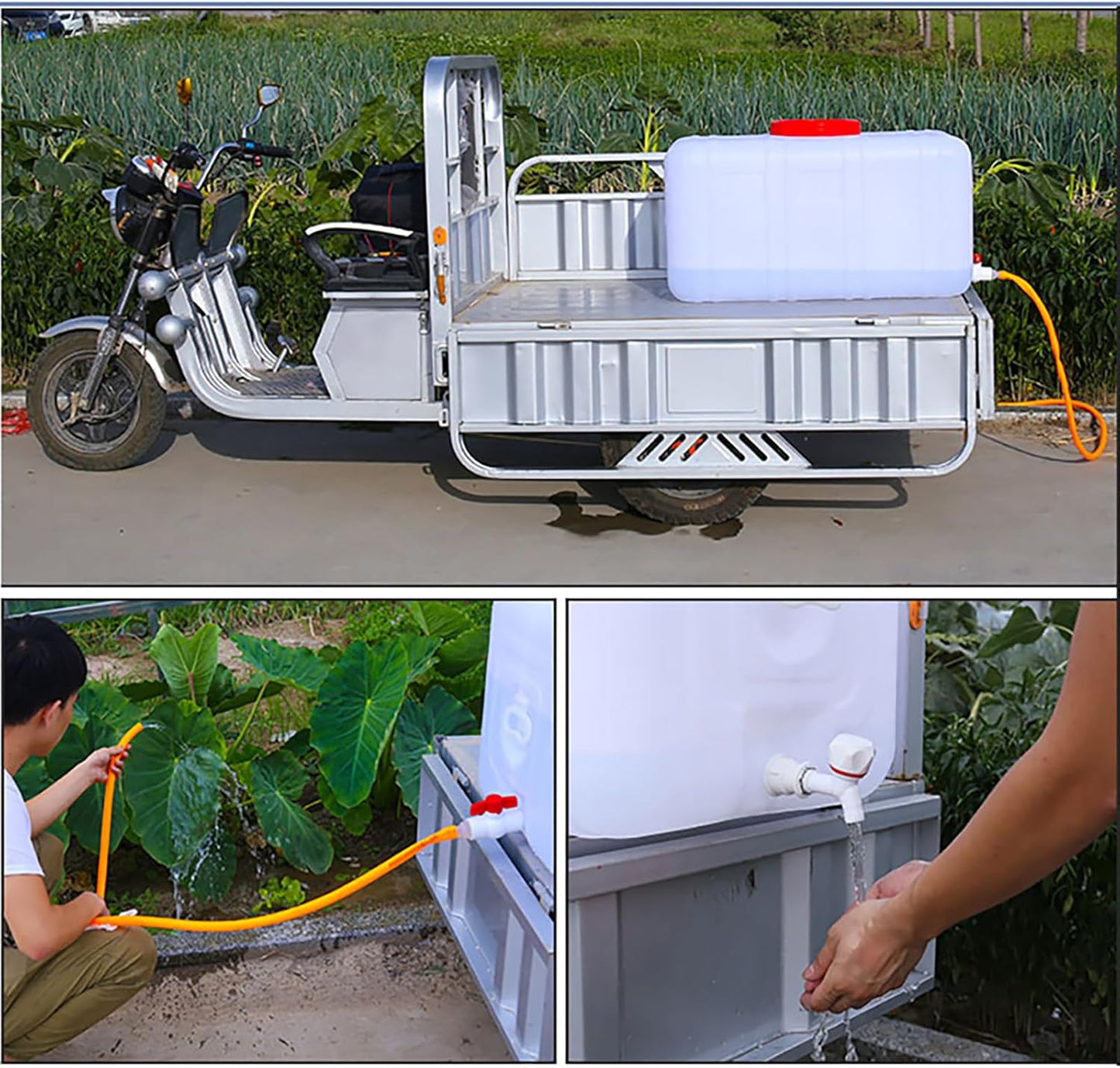 Large Capacity Water Tank with Spigot for Camping Plastic Water Storage Tank Water Container for Emergency Storage Household Outdoor Camping RV Self-Driving Tour(Size:110L/30gallon)