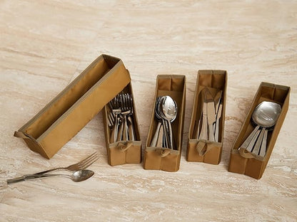 Flatware Storage - Washable and Stain Resistant, ID Window, Kitchen Storage, Cream