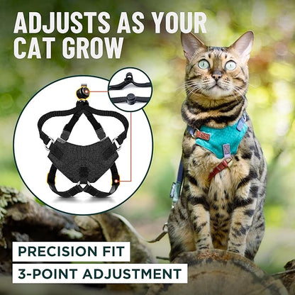 Houdini™ Escape Proof Cat Harness and Leash Set by OutdoorBengal – Tactical Vest for Walking – Extra Large, Adjustable, Long - Houdini Cat Harness Escape Proof for Large Cats + Leash (Pink, XL)