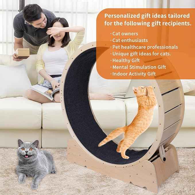 Large Cat Exercise Wheel 40 Inch Treadmill Exerciser for Indoor Cats Love Kitty Running Toy Walking Training for Fitness Weight Loss Device Suitable for Most Cats Physical Exercise Activity