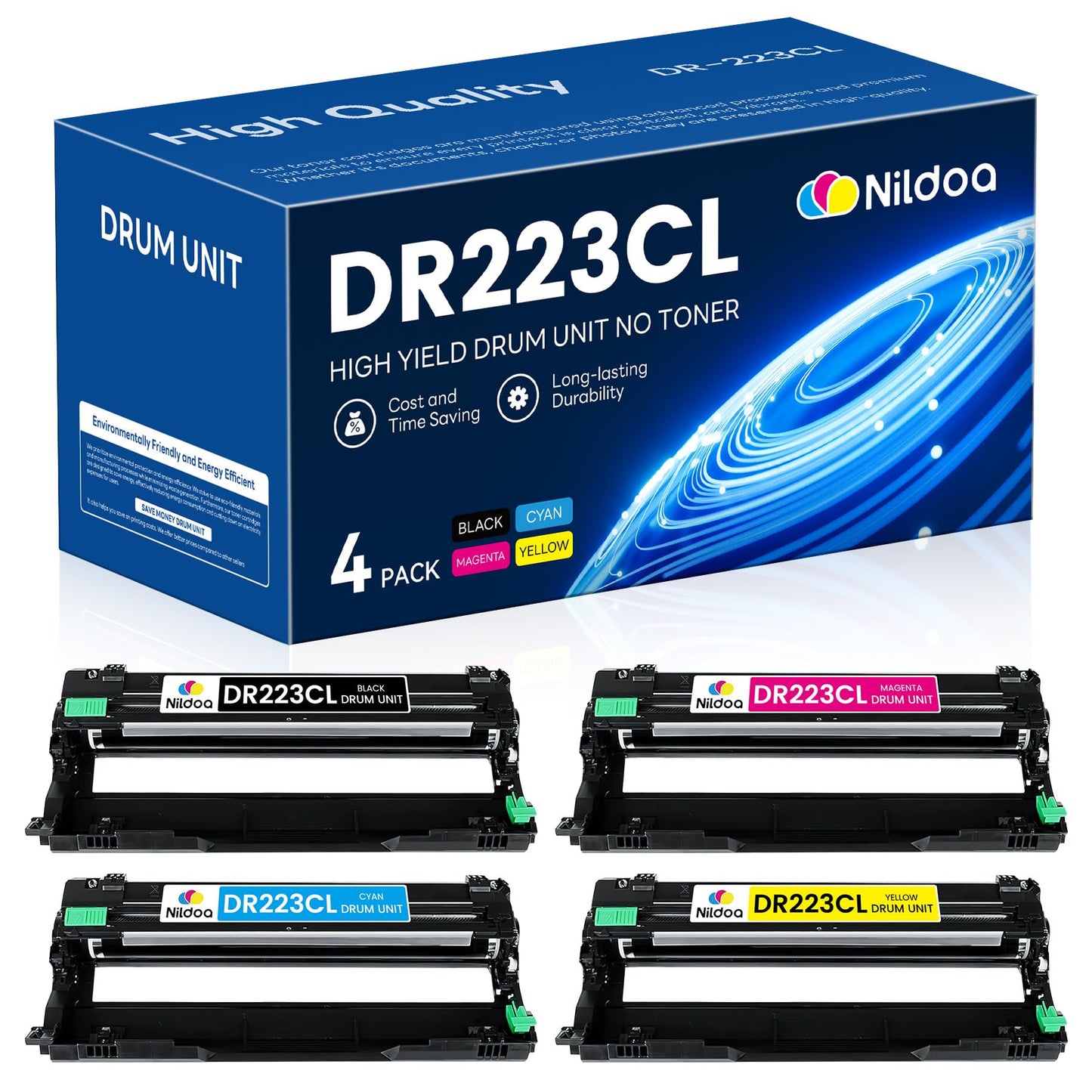 Dr223Cl Drum Unit Set 4 Pack Replacement For Brother Dr-223Cl Dr223Cl Mfc-L3710Cw Mfc-L3770Cdw Mfc-L3750Cdw Hl-L3270Cdw Hl-L3290
