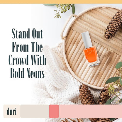 duri 647N The O.C. Orange, Neon Orange Nail Polish, Matte Finish, Quick Drying, 0.45 Fl Oz