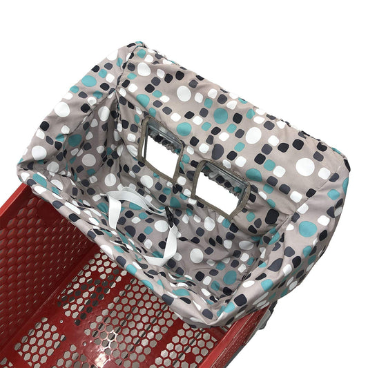 Portable Shopping Cart Cover, High Chair and Grocery Cart Covers for Babies, Kids, Infants & Toddlers, Attached Carry Bag (Simple Elephant)
