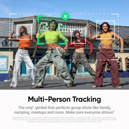 Insta360 Flow 2 Plus Ai Tracker Bundle Grey - Foldable Phone Gimbal, Ai Tracking With Any App, Multi-Person Tracking, Built-In T