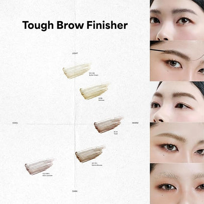 ENTROPY MAKEUP Tough Brow Finisher, 2-In-1 Brow Tint Mascara with Built-In Comb, Skinny Brush, Long-Lasting, Lightweight, Natural Hold and Soft Tint, Butter Cream