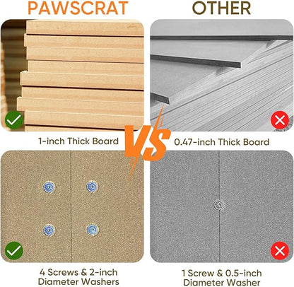PAWSCRAT Cat Scratching Post 32 Inch High, 5.5 Inch Large Diameter Natural Sisal Cat Scratch Post, Scratch-Resistant and Durable Tall Cat Scratcher for Indoor Cats, Protect Your Furniture, Yellow