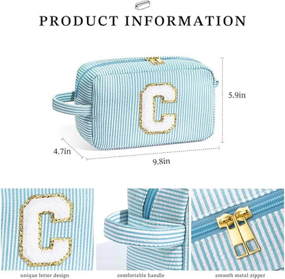 YOOLIFE Gifts for Grandma - Personalized Birthday Gifts for Grandma, Monogram Initial Makeup Bag, Make Up Bag for Women N
