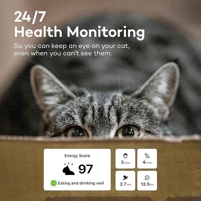 Health Tracker for Cats - Smart Cat Collar with Safety Breakaway Buckle for Indoor Cats, Wellness Alerts, Real-time Monitoring (Wave (Blue),M)