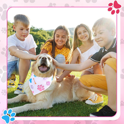 Abbylike 200 Pcs Halloween Paw Print Dog Bandanas Bulk Cute Footprint Bandanas for Dogs Triangle Kerchief Bib Scarf for Pets Birthday Party Costume Photo Props Daily Accessories Pet Shops, 25 Styles