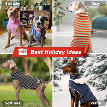 KYEESE 2Pack Dog Sweater Stretchy Dog Sweaters for Large Dogs Pullover Dogs Clothes Soft Pets Sweatshirt Turtleneck Pet Coats Pet Coats for Large Pets