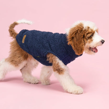 Fitwarm 2 Pack Striped Fleece Dog Sweater, Warm Winter Dog Clothes for Small Dogs Boy Girl, Fuzzy Pet Outfit, Doggy Pullover Jumper, Grey, Navy, Small