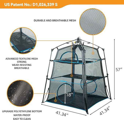 Cat Enclosure Kitten and Cat Tower Tent for Indoor and Outdoor,3 Tier Cat Cage Inside, X-Large Outdoor Catio,Portable and Foldable,Two Doors Design can Assemble More Shapes (Patented)
