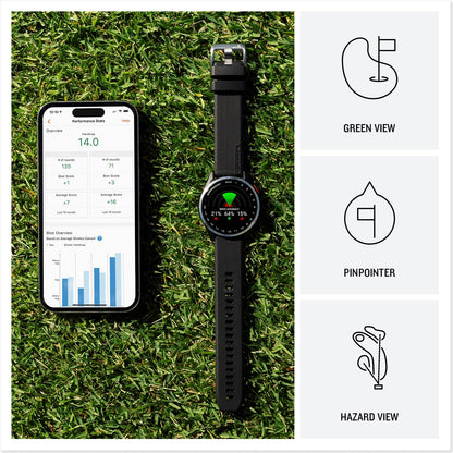 Garmin Approach S44 (Silver/Black) Golf Gps Smartwatch Bundle - 1.2 Amoled Display, On-Course Features & 15H Battery Life With P