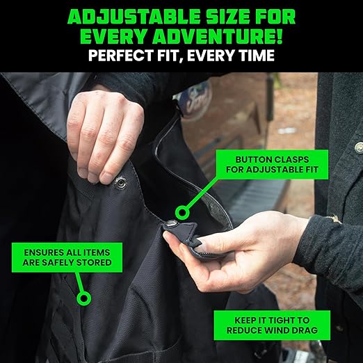Rhino USA Tail Gate Trash Bag – Molle Compatible Overlanding Gear, Camping Essentials & Ultimate Accessory for Jeep Gladiator, Trucks & More - Black