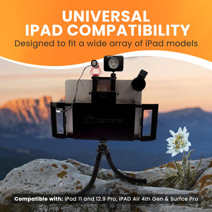 Iographer Adjustable Case With Handles - Video Production Solution For Ipad 13, 12.9, And 11 Pro, Air 4Th, 5Th Gen, And Surface