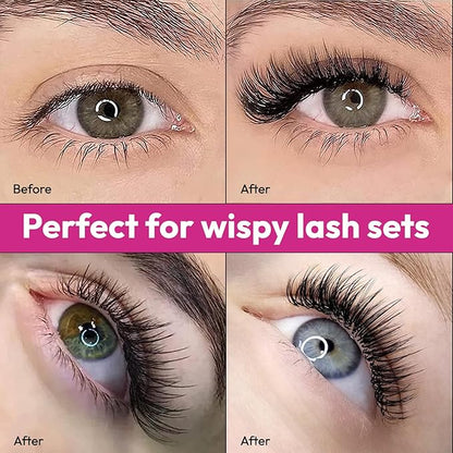Eyesy Lash 500 Wispy Promade Fans - 9D 0.05 Size 15mm Curl D - Natural Wispy Lashes Loose Premade Lash Fans for Eyelash Extensions Handmade Pre Made Eyelashes for Spiky, Volume, Natural Look