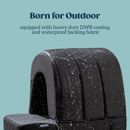 Orthopedic Dog House - Outdoor Waterproof Dog Shelter w/Porch - Indoor Pet House w/Egg-Crate Foam - Cooling - Machine Washable - Ideal for Medium Breeds & Fits 30-Inch Crate - 29"x18"