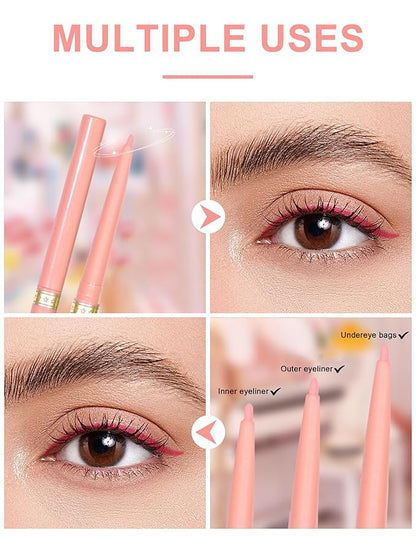 2PCS Burgundy Gel Eyeliner Pencil, Waterproof & Smudge Proof Eyeliner, Colorful Eyeliner Gel Pen, Soft and Smooth Texture, Hypoallergenic Eye Liner Pen Makeup for Women
