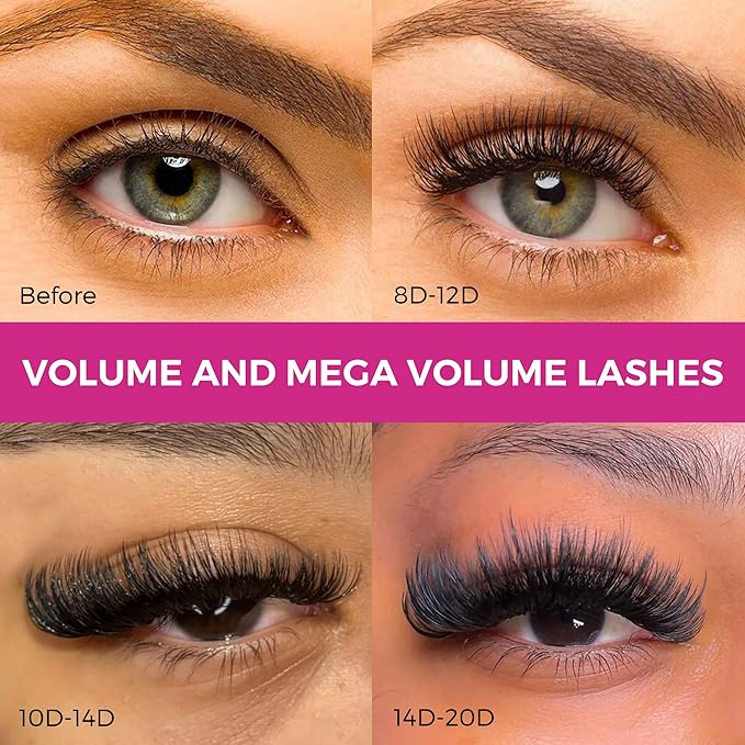 Eyesy Lash 500 Promade Fans - Volume Premade Lash Fans for Eyelash Extensions Pointy Base Handmade Loose Pre Made Eyelashes Middle Stem Soft and Lightweight (10D 0.07 CC 11mm)